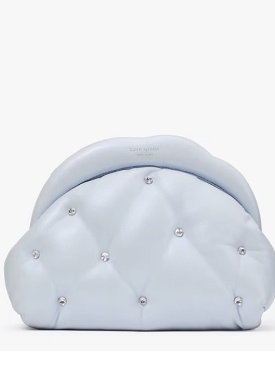 kate spade Handbags - kate spade powder blue quilted crystal-accent cloud clutch